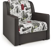 Кресло-кровать Шарм Аккорд Д 60 велюр Париж и экокожа шоколад 170522002