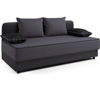 Кушетка Шарм Прима рогожка, серый и экокожа, черный 403210032