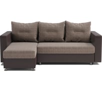 Угловой диван Шарм Ария левый, Корфу коричневый и экокожа, шоколад 190422112