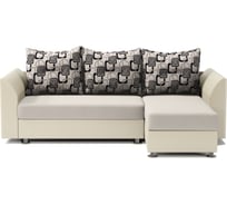 Угловой диван Шарм Ария Скала правый, экокожа, бежевый и ромб 190422128