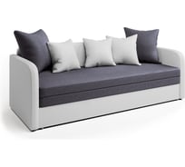 Софа Шарм Трио экокожа, белая и серая рогожка 1006020