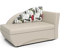 Кушетка Шарм Трио правый, Париж и экокожа, бежевый 403210035