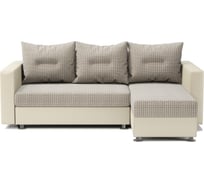 Угловой диван Шарм Ария правый, Корфу бежевый и экокожа, бежевый 190422104