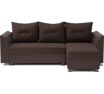 Угловой диван Шарм Ария Скала правый, рогожка, и экокожа, шоколад 190422129