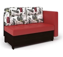 Кушетка Шарм Гамма лайт правый, венге красная экокожа, и Париж 33070632