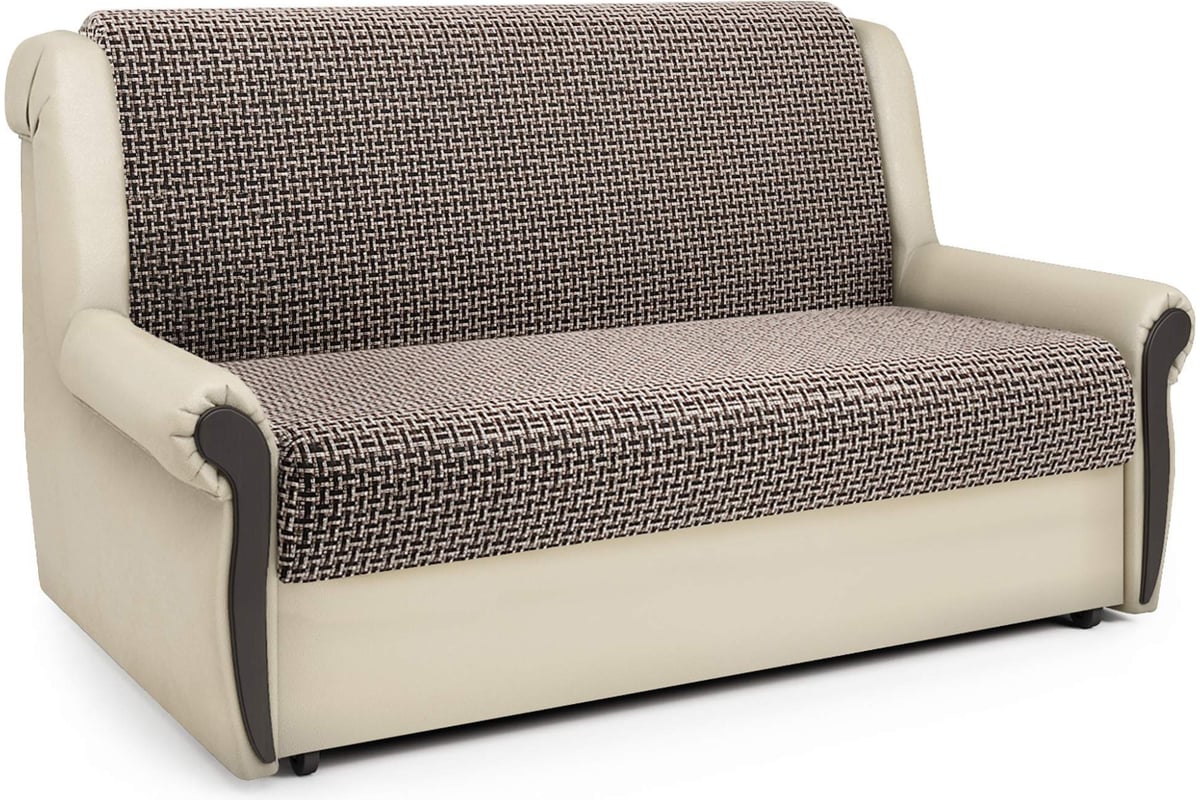 Диван-кровать Шарм Аккорд М 100 серая рогожка, и экокожа, белая ...