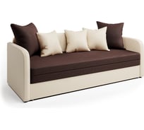 Софа Шарм Трио экокожа, бежевый и шоколадная рогожка 1006012