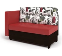 Кушетка Шарм Гамма лайт левый, венге красная экокожа, и Париж 33070630