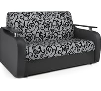 Диван аккордеон Шарм Гранд Д 100 экокожа черная и узоры 33070388