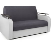 Диван аккордеон Шарм Гранд Д 100 серая рогожка и экокожа белая 33070379