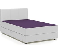 Кровать Шарм Классика 140, фиолетовая рогожка и белая экокожа 104210582