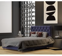 Кровать полутороспальная Шарм с подъемным механизмом, эль Люкс 120, велюр Ультра миднайт 170523989