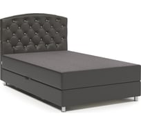 Кровать Шарм Премиум Люкс 100, рогожка латте и экокожа шоколад 104210804