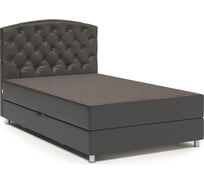 Кровать Шарм Премиум 100, Корфу коричневый и экокожа шоколад 104210678