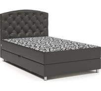 Кровать Шарм Премиум 140, экокожа шоколад и узоры 104210697