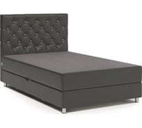 Кровать Шарм эль Люкс 140, рогожка латте и экокожа шоколад 104210774