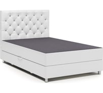 Кровать Шарм эль Люкс 100, серая рогожка и белая экокожа 104210753