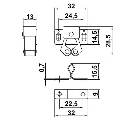Роликовая защелка Amig бихром 12 BIC