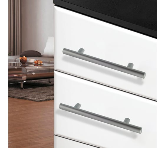 Мебельная ручка-рейлинг Trodos 8926 D12x160-220 мм, сталь, хром, матовый хедер 303794