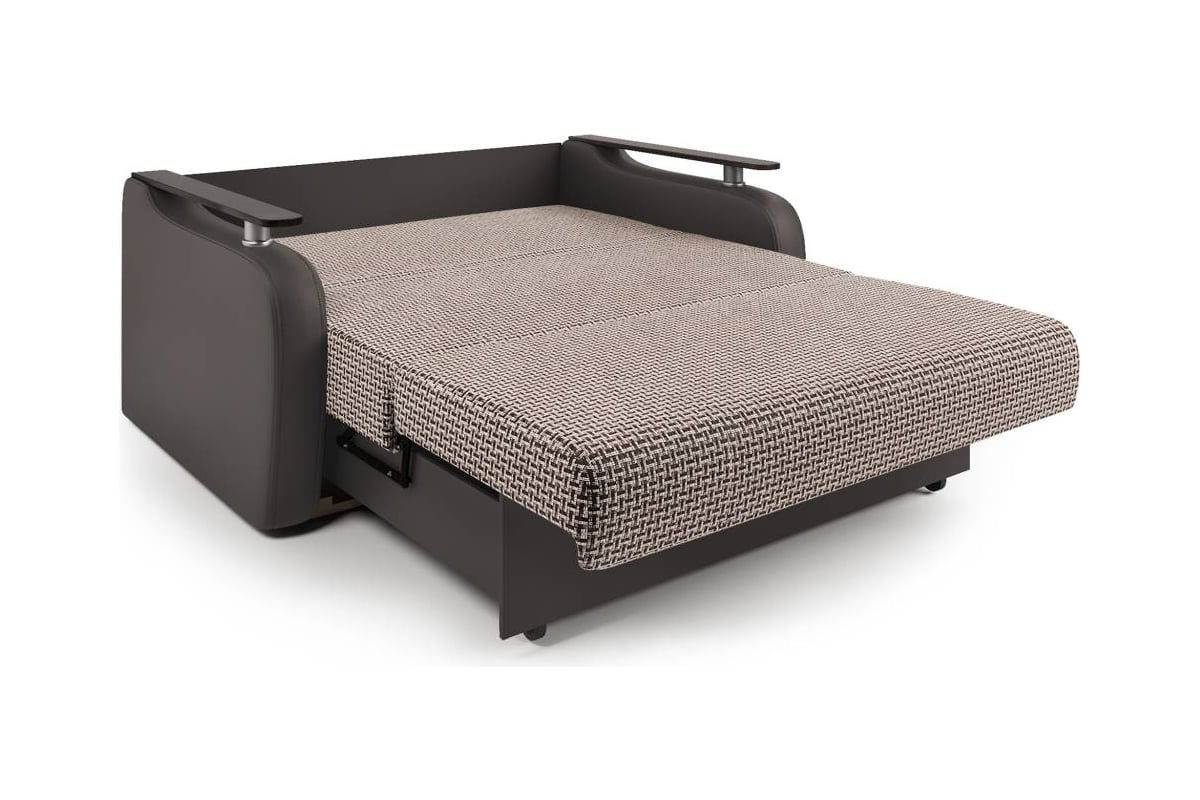 Диван аккордеон Шарм Гранд Д 160 корфу коричневый и экокожа шоколад ...