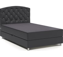 Тахта Шарм Премиум Люкс 120, серая рогожка и черная экокожа 104210814