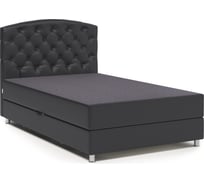 Тахта Шарм Премиум 160, серая рогожка и черная экокожа 104210708