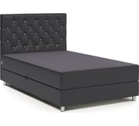 Тахта Шарм эль Люкс 90, серая рогожка и черная экокожа 104210743