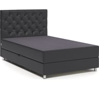 Тахта Шарм эль 160, серая рогожка и черная экокожа 104210668