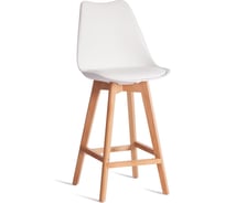 Барный стул Tetchair TULIP BAR (mod. C1014H-1) пластик/дерево, 42x47.5x104 см, White (белый) 70029/ натуральный 24392