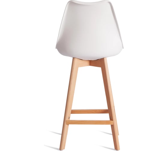 Барный стул Tetchair TULIP BAR (mod. C1014H-1) пластик/дерево, 42x47.5x104 см, White (белый) 70029/ натуральный 24392