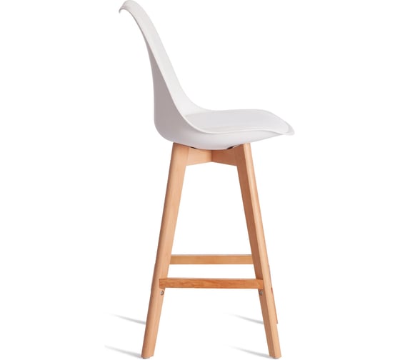 Барный стул Tetchair TULIP BAR (mod. C1014H-1) пластик/дерево, 42x47.5x104 см, White (белый) 70029/ натуральный 24392