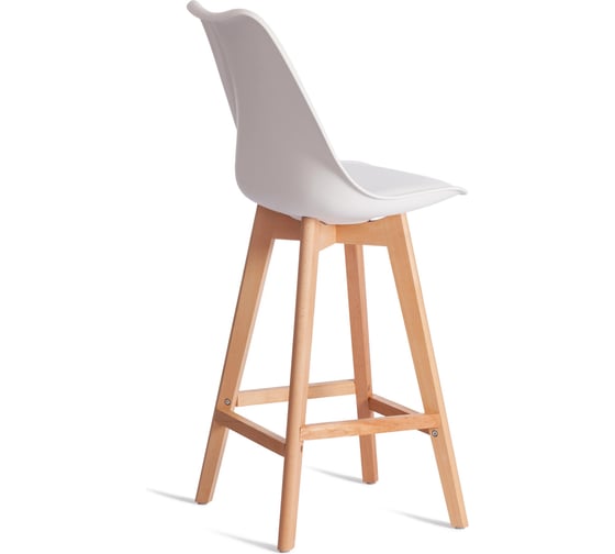 Барный стул Tetchair TULIP BAR (mod. C1014H-1) пластик/дерево, 42x47.5x104 см, White (белый) 70029/ натуральный 24392