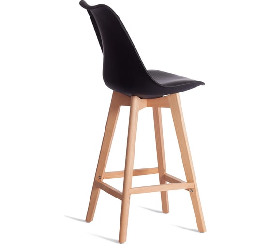 Барный стул Tetchair TULIP BAR (mod. C1014H-1) пластик/дерево, 42x47.5x104 см, Black (черный) 3010/ натуральный 24390