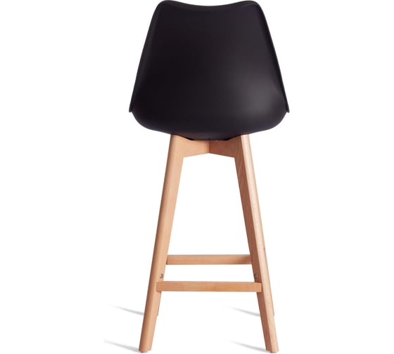 Барный стул Tetchair TULIP BAR (mod. C1014H-1) пластик/дерево, 42x47.5x104 см, Black (черный) 3010/ натуральный 24390