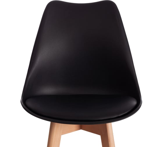 Барный стул Tetchair TULIP BAR (mod. C1014H-1) пластик/дерево, 42x47.5x104 см, Black (черный) 3010/ натуральный 24390