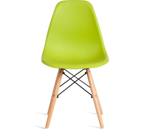 Стул Tetchair CINDY (EAMES) (mod. 1801) дерево бук/металл/сиденье пластик, 45x51x82 см, Olive (оливковый) 21373