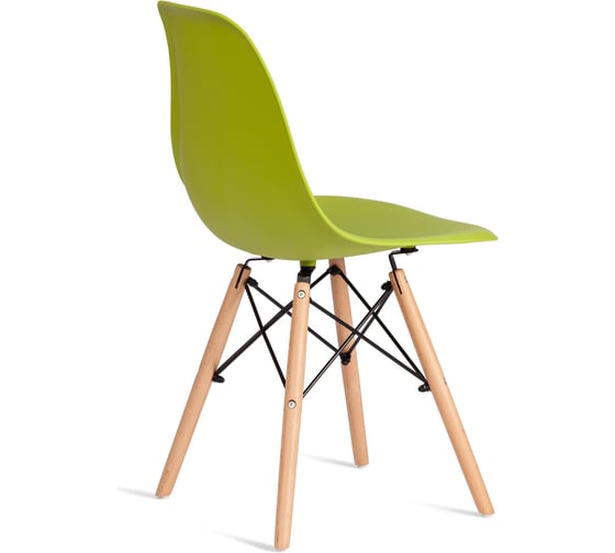 Стул Tetchair CINDY (EAMES) (mod. 1801) дерево бук/металл/сиденье пластик, 45x51x82 см, Olive (оливковый) 21373