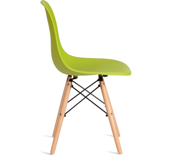 Стул Tetchair CINDY (EAMES) (mod. 1801) дерево бук/металл/сиденье пластик, 45x51x82 см, Olive (оливковый) 21373