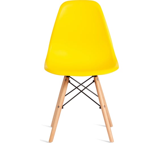 Стул Tetchair CINDY (EAMES) (mod. 1801) дерево бук/металл/сиденье пластик, 45x51x82 см, Yellow (желтый) 21376