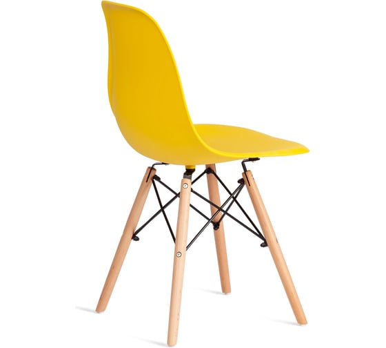 Стул Tetchair CINDY (EAMES) (mod. 1801) дерево бук/металл/сиденье пластик, 45x51x82 см, Yellow (желтый) 21376