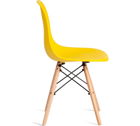 Стул Tetchair CINDY (EAMES) (mod. 1801) дерево бук/металл/сиденье пластик, 45x51x82 см, Yellow (желтый) 21376