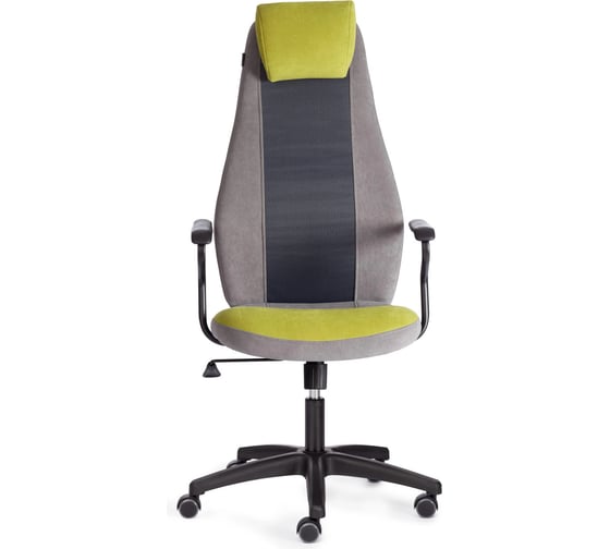 Кресло Tetchair AVIATOR флок, ткань, олива/серый/серый 23/29/W-12 21646