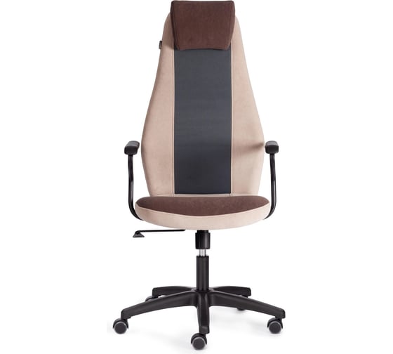 Кресло Tetchair AVIATOR флок, ткань, коричневый/бежевый/серый 6/7/W-12 21647