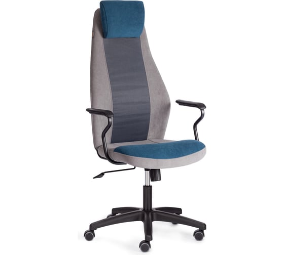 Кресло Tetchair AVIATOR флок, ткань, синий/серый/серый 32/29/W2-1 21645