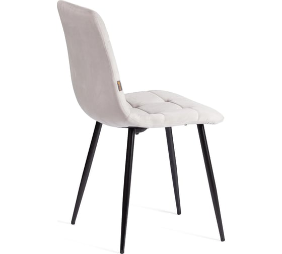 Комплект стульев Tetchair 4 шт. CHILLY (mod. JSC-220) велюр/металл, 44,5x52.5x88 см, Light grey (светло-серый) HLR14 / черный 21497