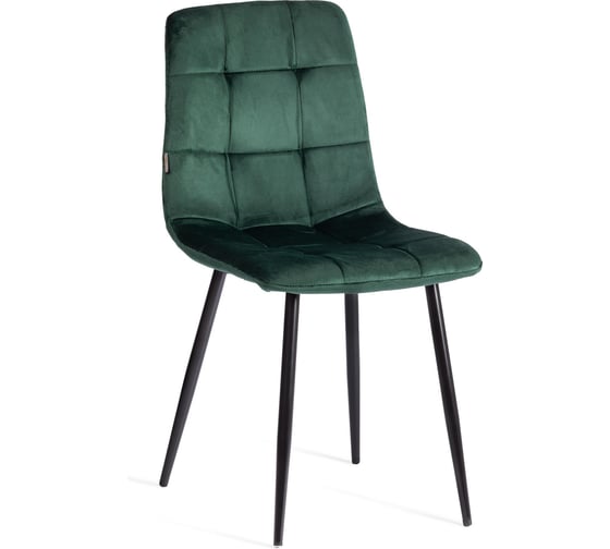 Комплект стульев Tetchair 4 шт. CHILLY (mod. JSC-220) велюр/металл, 44,5x52.5x88 см, dark green (темно-зеленый) HLR57 / черный 21498