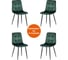 Комплект стульев Tetchair 4 шт. CHILLY (mod. JSC-220) велюр/металл, 44,5x52.5x88 см, dark green (темно-зеленый) HLR57 / черный 21498 1