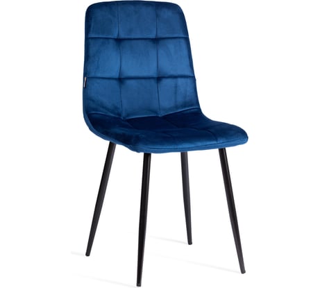 Стул Tetchair CHILLY (mod. JSC-220) велюр/металл, 44,5x52.5x88 см, Blue (синий) HLR64 / черный 24277