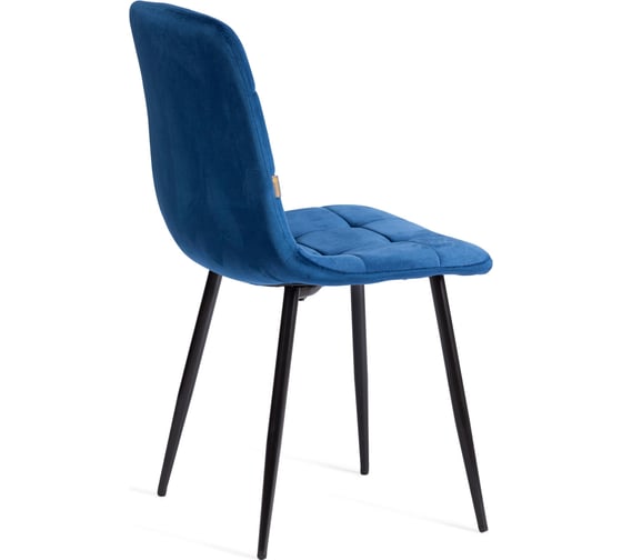 Стул Tetchair CHILLY (mod. JSC-220) велюр/металл, 44,5x52.5x88 см, Blue (синий) HLR64 / черный 24277