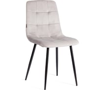 Стул Tetchair CHILLY (mod. JSC-220) велюр/металл, 44,5x52.5x88 см, Light grey (светло-серый) HLR14 / черный 24280